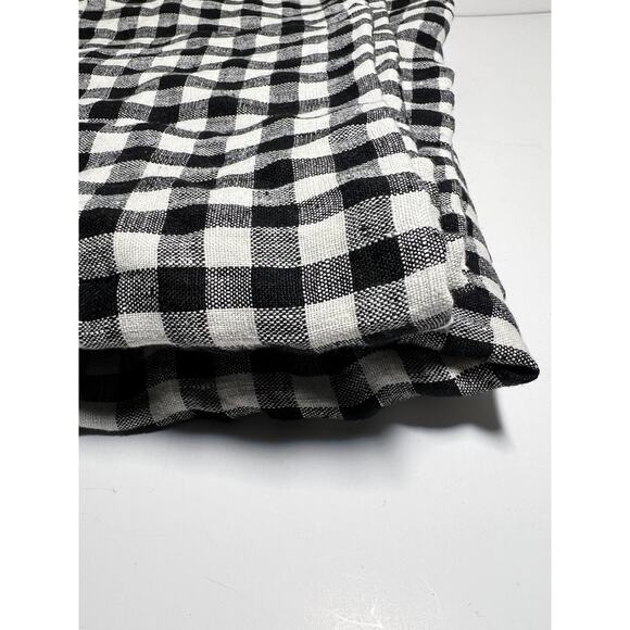 Isee Fabric Black Check Medium Weight European Laundered Linen Fabric 56 x 2 Yds - Picture 2 of 5